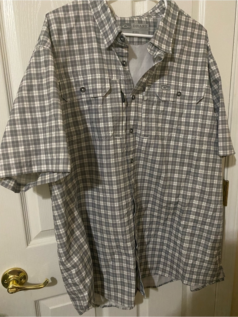 Drake Clothing Company Shirt Men 2XL Vented Fishing Short Sleeve button down